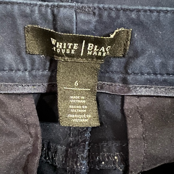 Navy White House Black Market shorts with rhinestone detail grommets - Picture 2 of 3